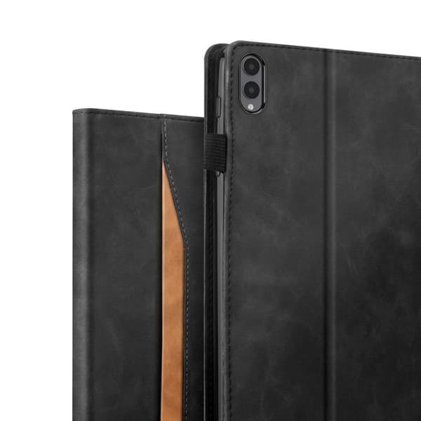 Plånboksfodral för Galaxy Tab S12 Plus med justerbart videostöd svart