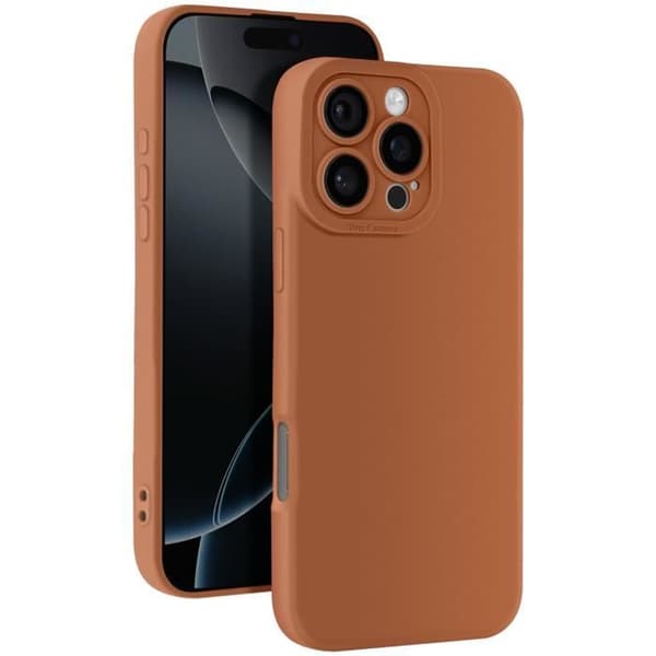 Coque - AVIZAR - iPhone 16 Pro Max - Mjuk Silikon - Skyddad Kamerablok - Brun