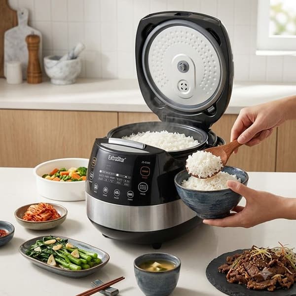 Multikokare och Riskokare med Touchkontroll, 10 Program, 5L, 900W, Svart