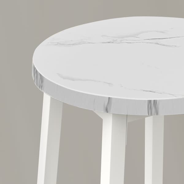 Barpall I Marmor Med Vita Ben
