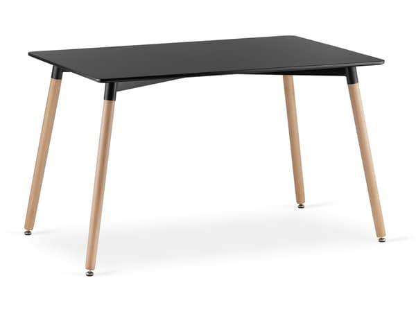 Leobert - Spisebordssæt - Wat - Sort - 120 Cm - 5 Dele