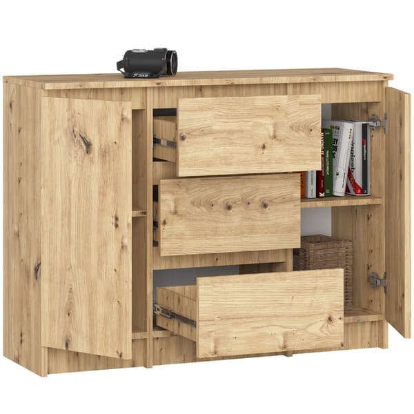 Akord Kommode Med 2 Låger Og 3 Skuffer, Artisan-Eg