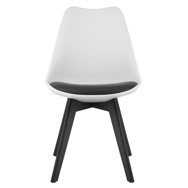 Mark Stol Vit-Svart Med Svarta Ben, 4-Pack