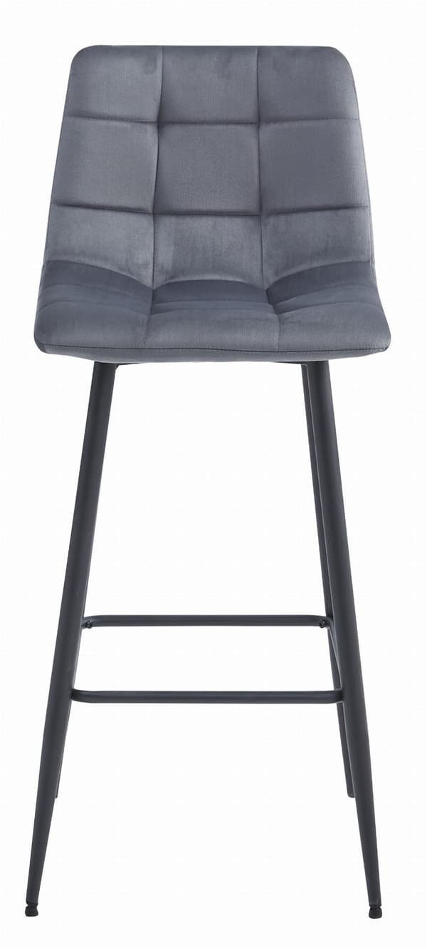 Hocker Arceto Aus Dunkelgrauem Samt Mit Schwarzen Beinen (4Er - Set)