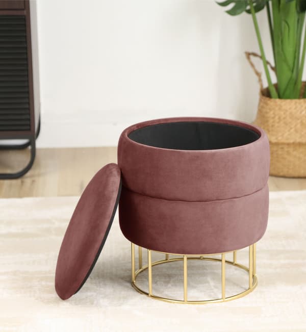 Akord sittpuff Elza puderrosa