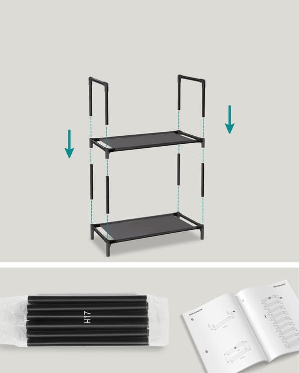 Leobert - Reol - Sort - 45X28X173 Cm