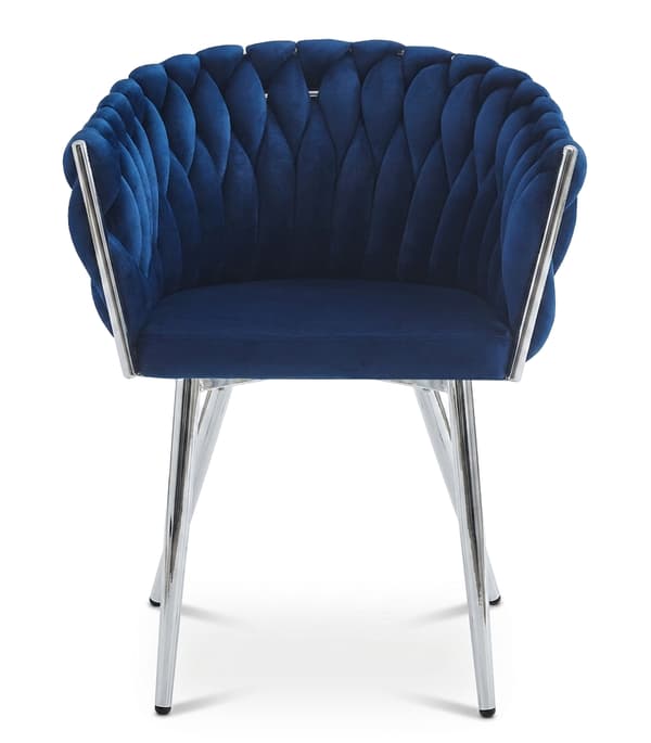 Leobert - Stol - Orion - Sammet Mörkblå/Kromben - 61X55X79 Cm