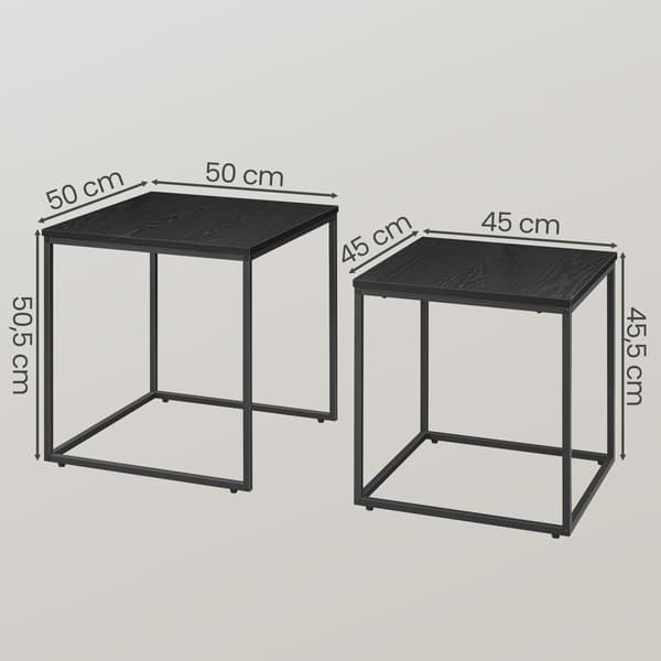 Leobert - Sofabord - Sort/Sorte Ben - 50X50X50,5 Cm - Sæt Med 2