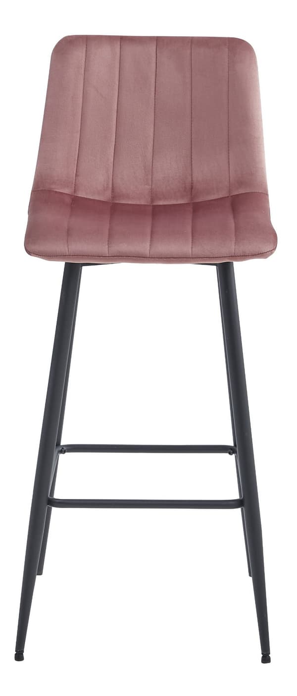 Barpall Pozza, Mörkrosa Sammet, Svarta Ben, 3-Pack