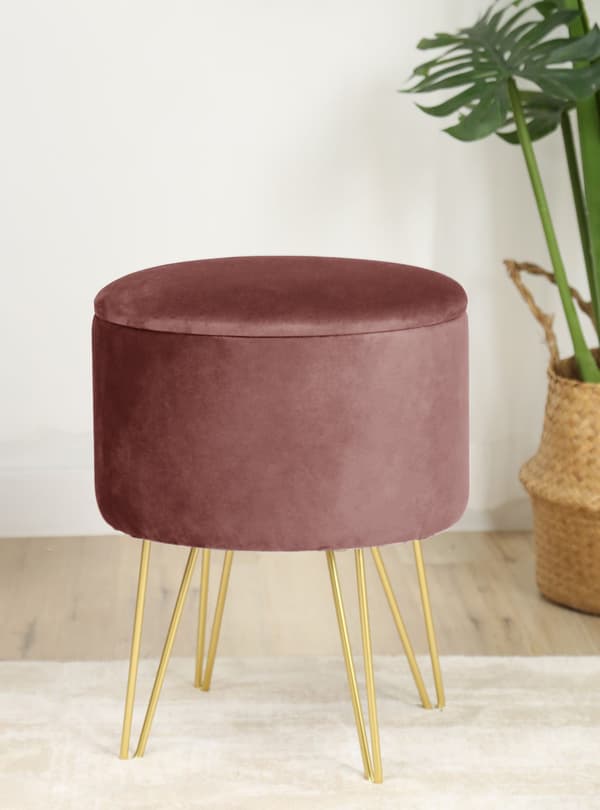 Akord Lili Puf Med Opbevaring, Rosa