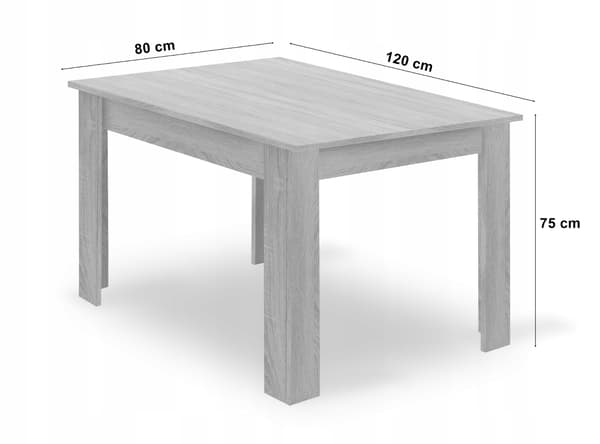 Np Bord 120X80 Sonoma-Ek, 4 Libra Stolar Gråa