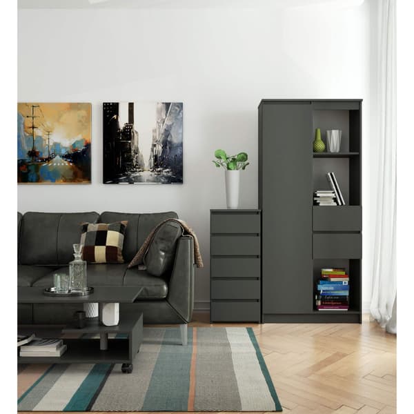 Akord CL5 kommode, hvid Akord CL5 kommode, grafitgrå