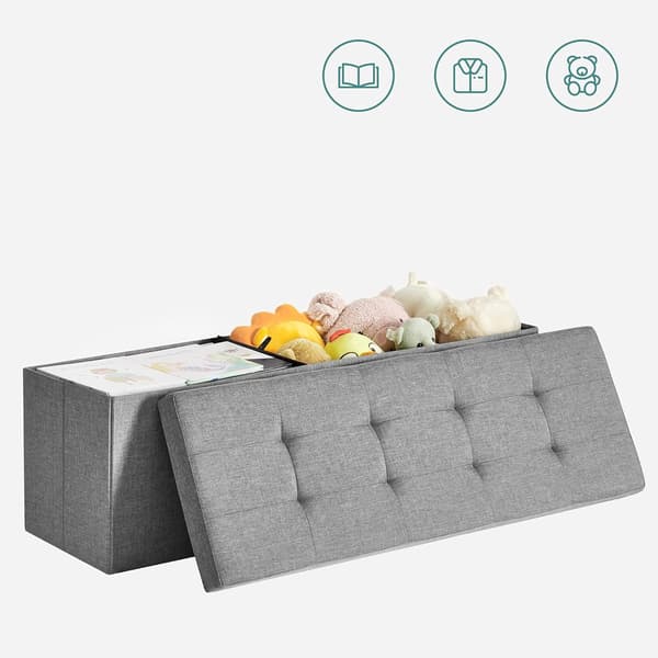 Leobert - Puff - Ljusgrå - 110X38X38 Cm