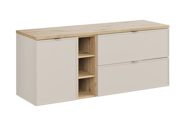 Badeværelsesmøbelsæt 140 Cm Med Bordplade - Bella Kashmir, Mat Sort