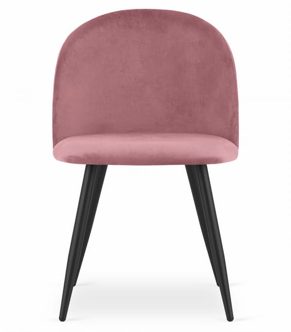 Leobert - Stol - Bello - Fløjl Mørk Rosa/Sorte Ben
