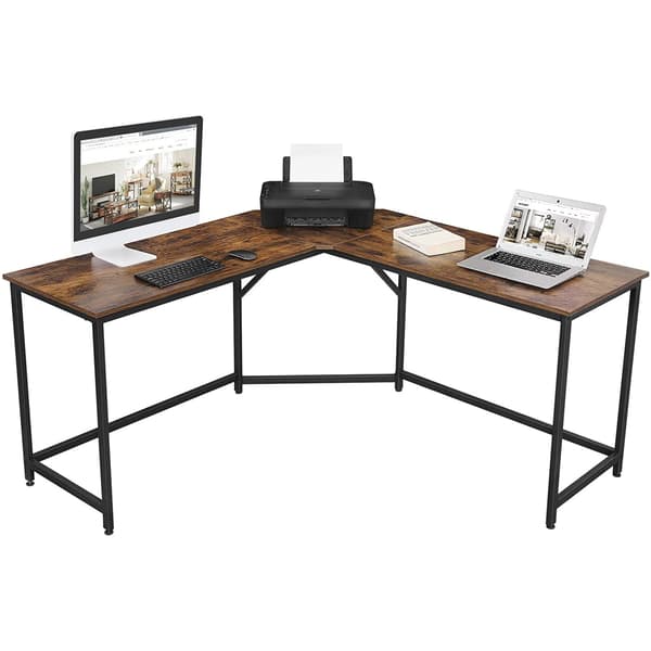 Leobert - Skrivebord - Rustik Brun/Sort - 149X149X75 Cm