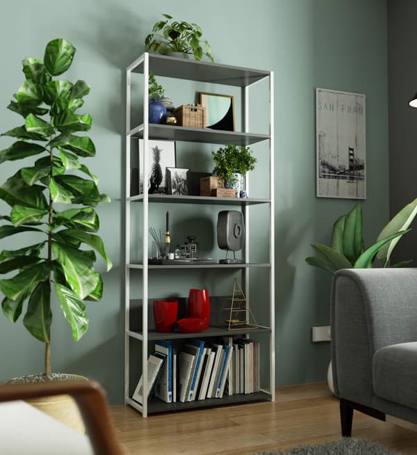Akord Metalskænk Loft Hvid/Grå 80x32x192