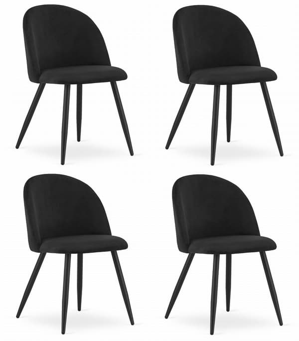Leobert Stol Bello - Velour Sort/Sorte Ben X 4 73X51X70