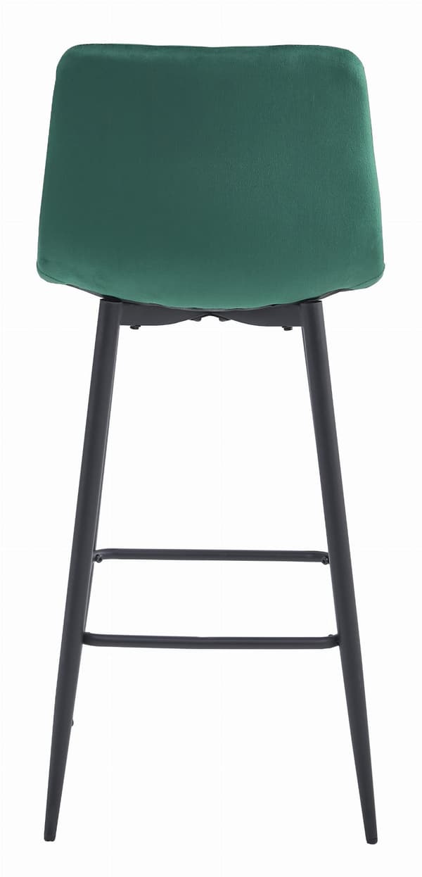Pozza Barstol 4-Pack, Mörkgrön Sammet, Svarta Ben