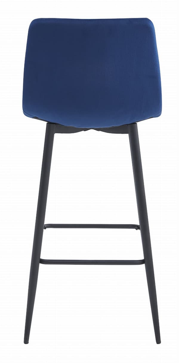Hocker Arceto I Marinblå Sammet, Svarta Ben, 1 St