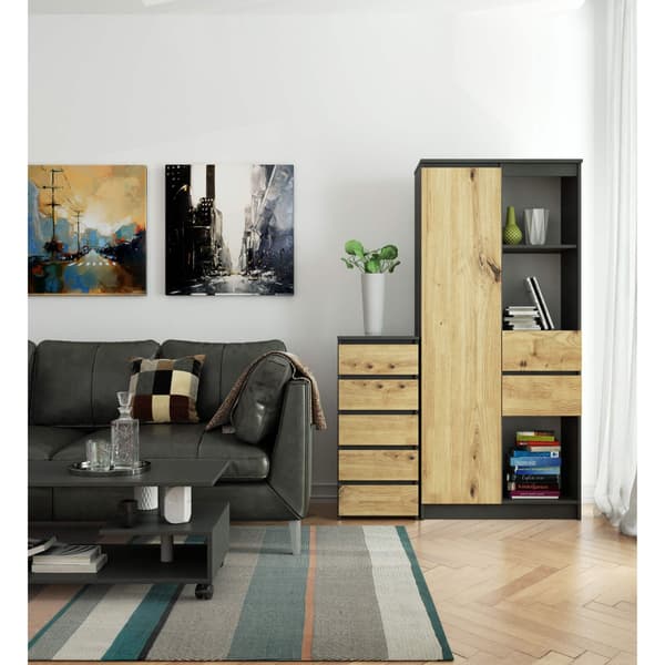 Akord CL5 kommode, hvid Akord CL5 kommode, grafitgrå/artisan-eg