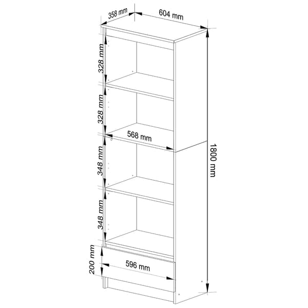 Akord Hylla Vit 60X35X180