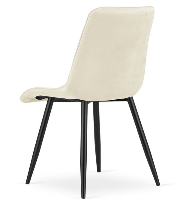 Tuoli - Leobert - Split - Sametti Vaalea Beige/Mustat Jalat