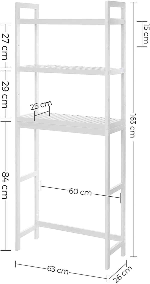 Leobert - Badrumsskåp - Vit - 63X26X163 Cm
