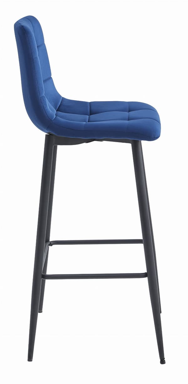 Hocker Arceto I Marinblå Sammet, Svarta Ben, 1 St