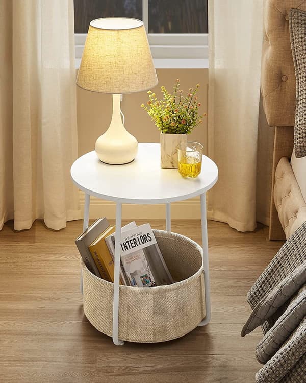 Leobert - Sidobord - Vit/Beige - 45X50 Cm