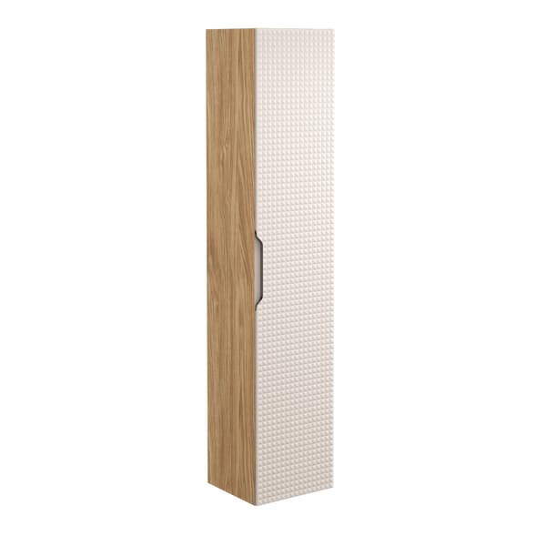 Högskåp Med 1 Dörr - Oljad Ek, Beige