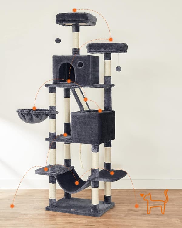 Raapimapuu - Leobert - Dunkelharmaa - 60X50X206 Cm