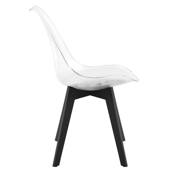 Stol Mark Transparent Med Svarta Ben, 2 St