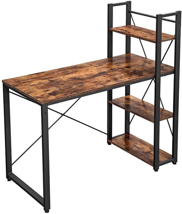 Leobert - Skrivebord - Rustik Brun/Sort - 120X60X120 Cm