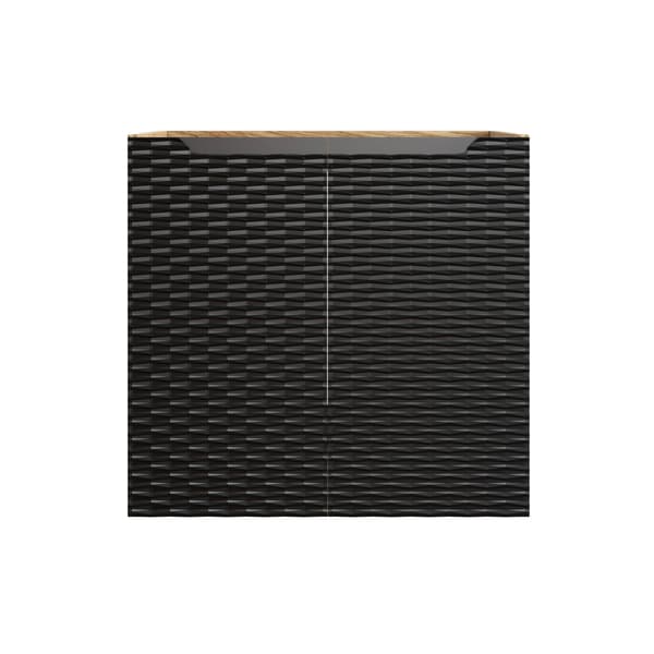 Vaskeskab 60 Cm Med 2 Døre - Mat Sort, Olieret Eg