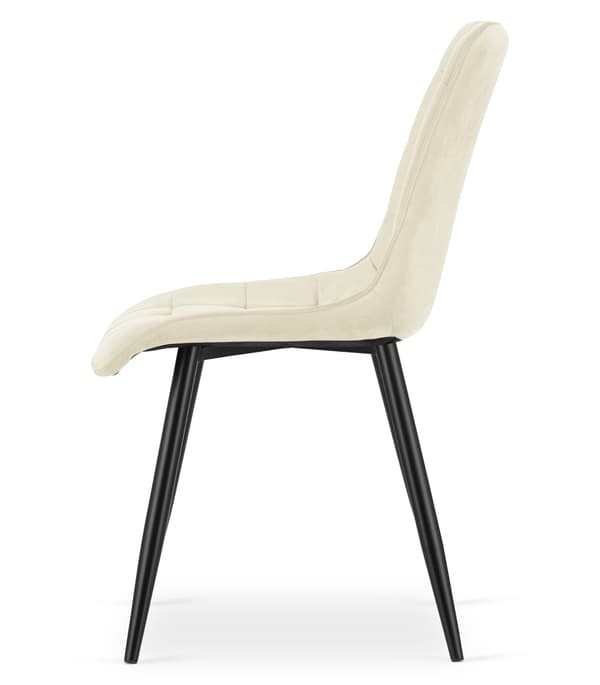 Tuoli - Leobert - Split - Sametti Vaalea Beige/Mustat Jalat