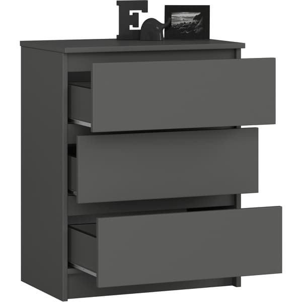 Akord Skänk 3 Lådor Grafit Högglans 60X40X77