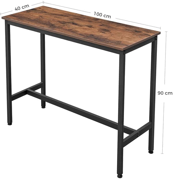 Leobert - Bord - Rustik Brun/Sort - 100X40X90 Cm