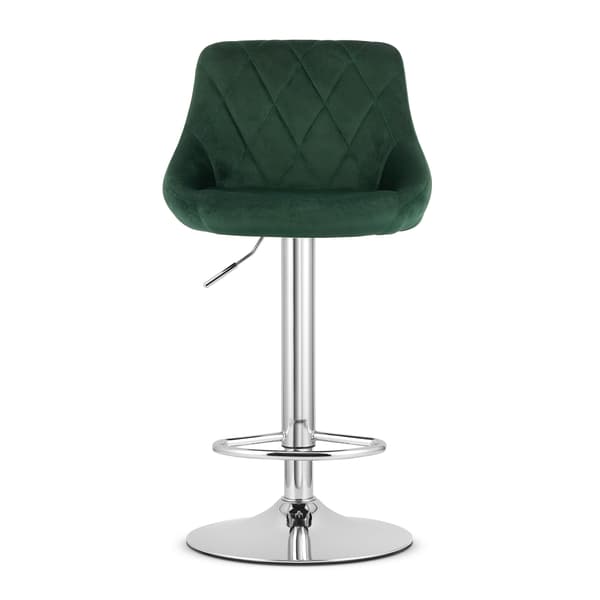 Barstol Kast, Grön Sammet, Kromad Bas, 85 - 1 Cm