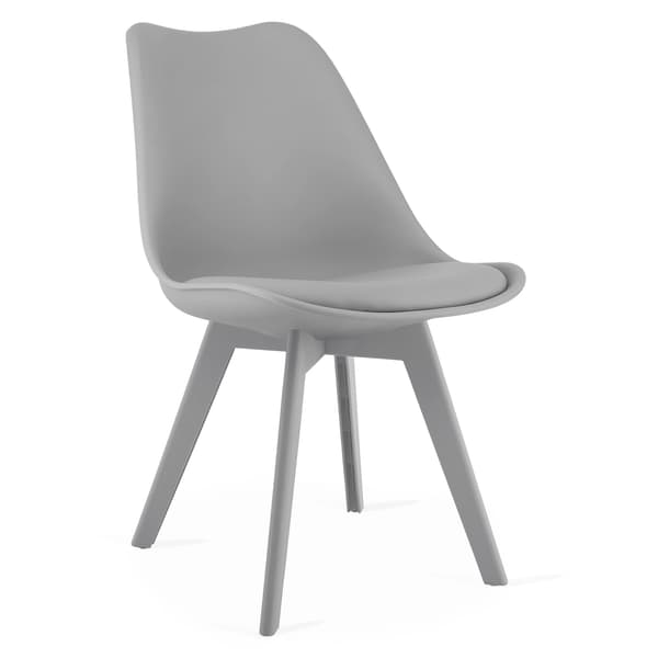Leobert - Stol - Mark - Grå/Grå Ben - 49X43X82 Cm - Set Med 3