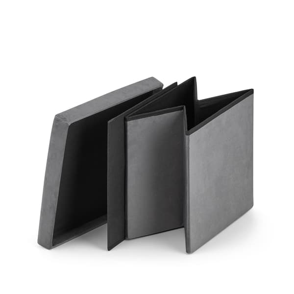 Leobert - Puff - M - Sammet Grå - 31X31X31 Cm