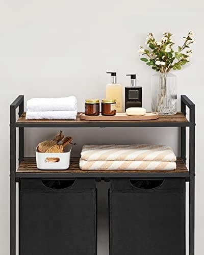 Leobert - Badeværelsesskab - Rustik Brun/Sort - 73X33X91 Cm
