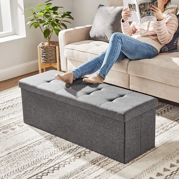 Leobert - Puff - Mörkgrå - 110X38X38 Cm