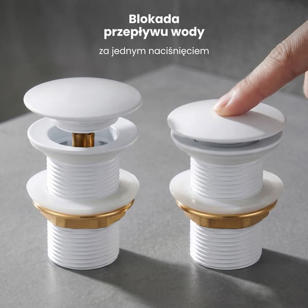 Akord Pop-Up Bottenventil Klik Klak Vit
