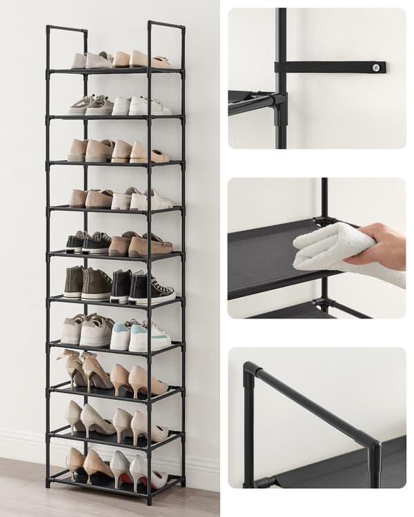 Leobert - Reol - Sort - 45X28X173 Cm