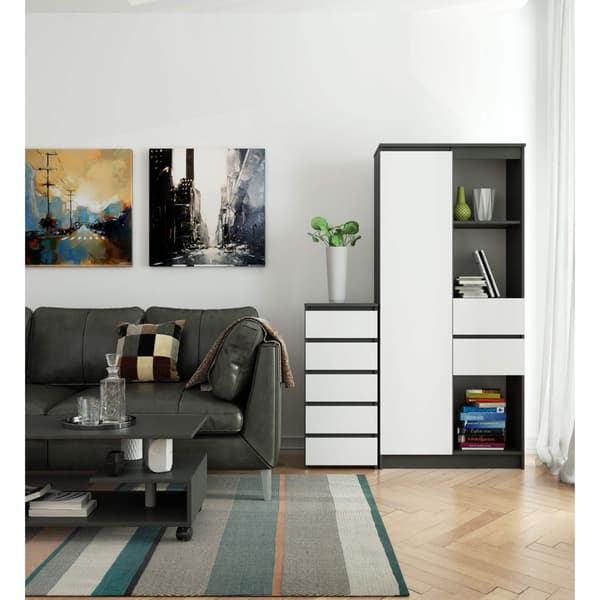 Akord Skänk Grå/Vit 40X35X92