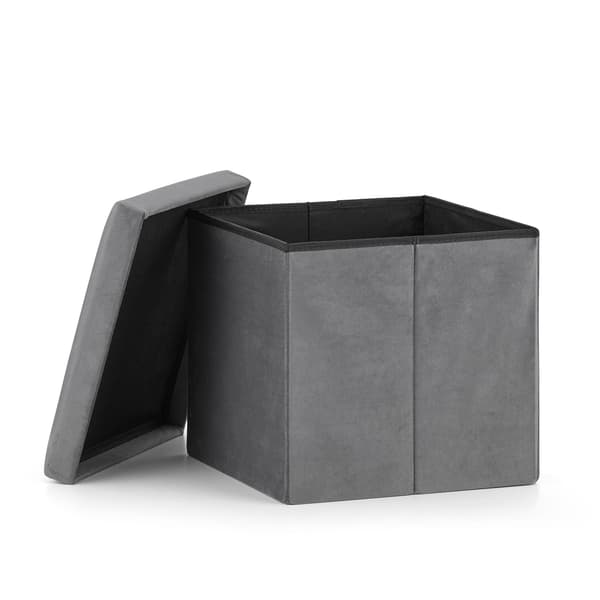Leobert - Puff - M - Sammet Grå - 31X31X31 Cm
