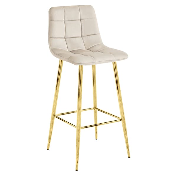 Arceto Barstol, Beige Sammet, Guldben (1 St)