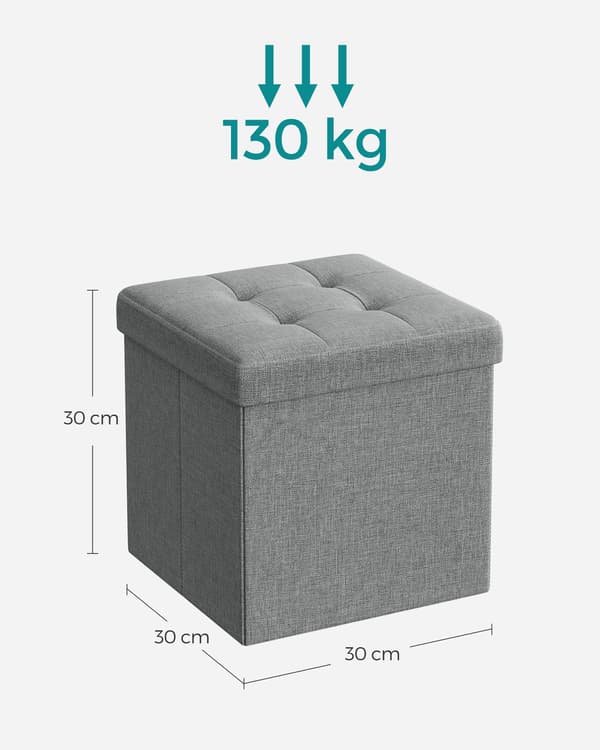 Leobert - Puf - Lysegrå - 30X30X30 Cm
