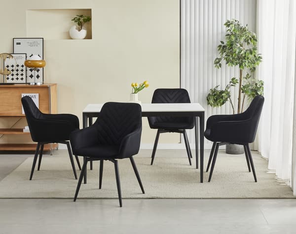 Leobert Stol I Sort Velour/Sorte Ben X 1 60X50X50